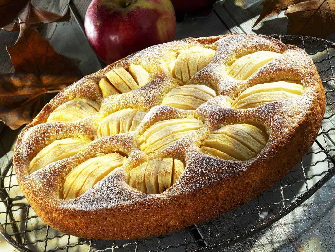 Rezept versunkener Apfelkuchen: super leichtes Dessert in 75 Minuten