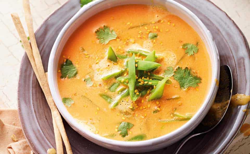 Kürbis-Curry-Reis mit Kokosmilch und frischem Ingwer