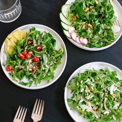 Grüner Salat mit Rucola