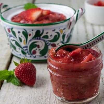 Erdbeer-Minze-Rhabarberkompott