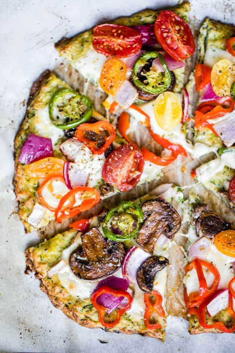 Low Carb Pizza Mit Tomaten Parmesan Und Zucchini Boden