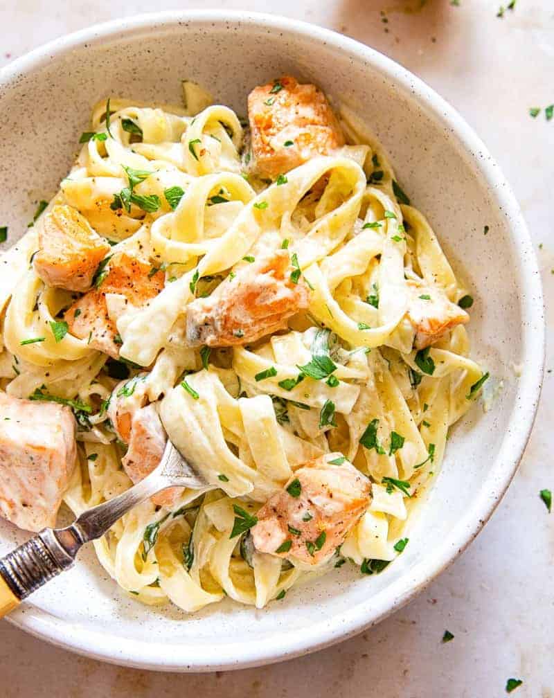 Lachs Tagliatelle Speisekarte Kartoffeln Ratatouille