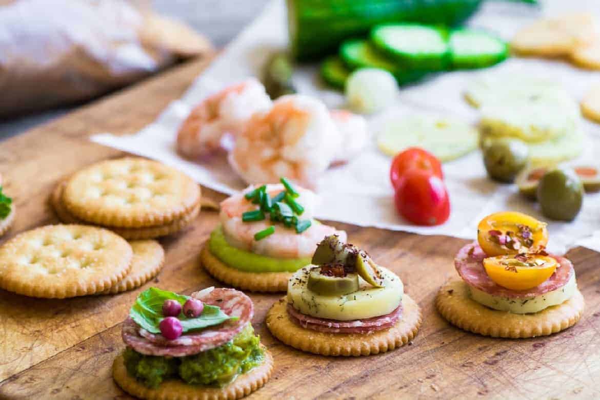 Canapés mit Crackern perfekt für Ihre Party 🍝 - Die Rezepte