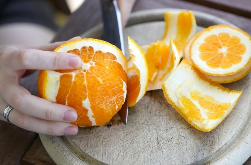 Orange schneiden kandierte Orangenschalen selber machen